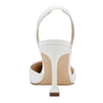 thumbnail image 4 of XYD Women's Closed Pointy Toe Slingback High Heel Pumps Slip-on Back Elastic Strap Office Formal Dress Shoes Size 7 White, 4 of 4