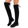 thumbnail image 7 of Women's Over-the-Knee Stretch Boots, Faux Suede Thigh-High Flat Heel Boots, 7 of 7