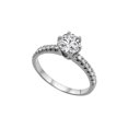 thumbnail image 1 of 1.00 CT Diamond Engagement Ring in 14K White Gold (I-J color,SI1-SI2 clarity) Solitaire w Accents 6 prongs Round, 1 of 4
