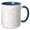 Blue/White, variant on 3drose, Grey Silver and White French Floral Fancy Damask Pattern - Classic Classy Elegant and Stylish Gray, 11oz Two-tone Green Mug