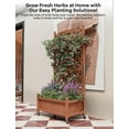 thumbnail image 3 of Lumiparty 2-Pack Wood Raised Garden Beds with Trellis and Wheels, Outdoor Planter Boxes with Drainage Holes, for Climbing Plants, Flowers, Patio, Yard & Garden, 3 of 7