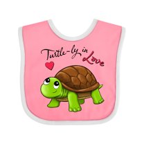 Inktastic Turtle-ly in Love Cute Valentine Turtle Boys or Girls Baby Bib