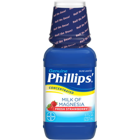 Phillips' Concentrated Milk of Magnesia Laxative, Fresh Strawberry, 8 Fl