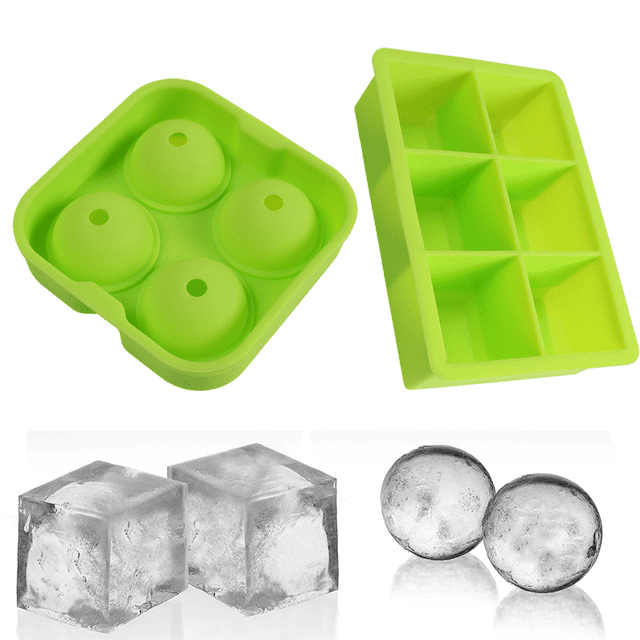 Bandeja para cubitos de hielo, moldes cuadrados para cubitos de hielo con tapa, embudo para whisky, reutilizable