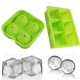 thumbnail image 1 of Molde de bandeja de hielo de 2 piezas - Bola de hielo verde de 4 agujeros + bandeja de hielo verde de 6 rejillas - sin cubierta de silicona para bandeja de hielo MFZFUKR CPB-US-CJZ125-4, 1 of 5