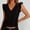 Black, variant on Womens Short Sleeve Top, V Neck with Flutter Sleeve Soft Basic Tee Red XXL