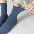 thumbnail image 3 of Sookeceks 6 Pairs Cotton Crew Socks for Men, Soft Autumn Winter Socks Trouser Socks Mens for Casual Dress Size 7-11, 3 of 8