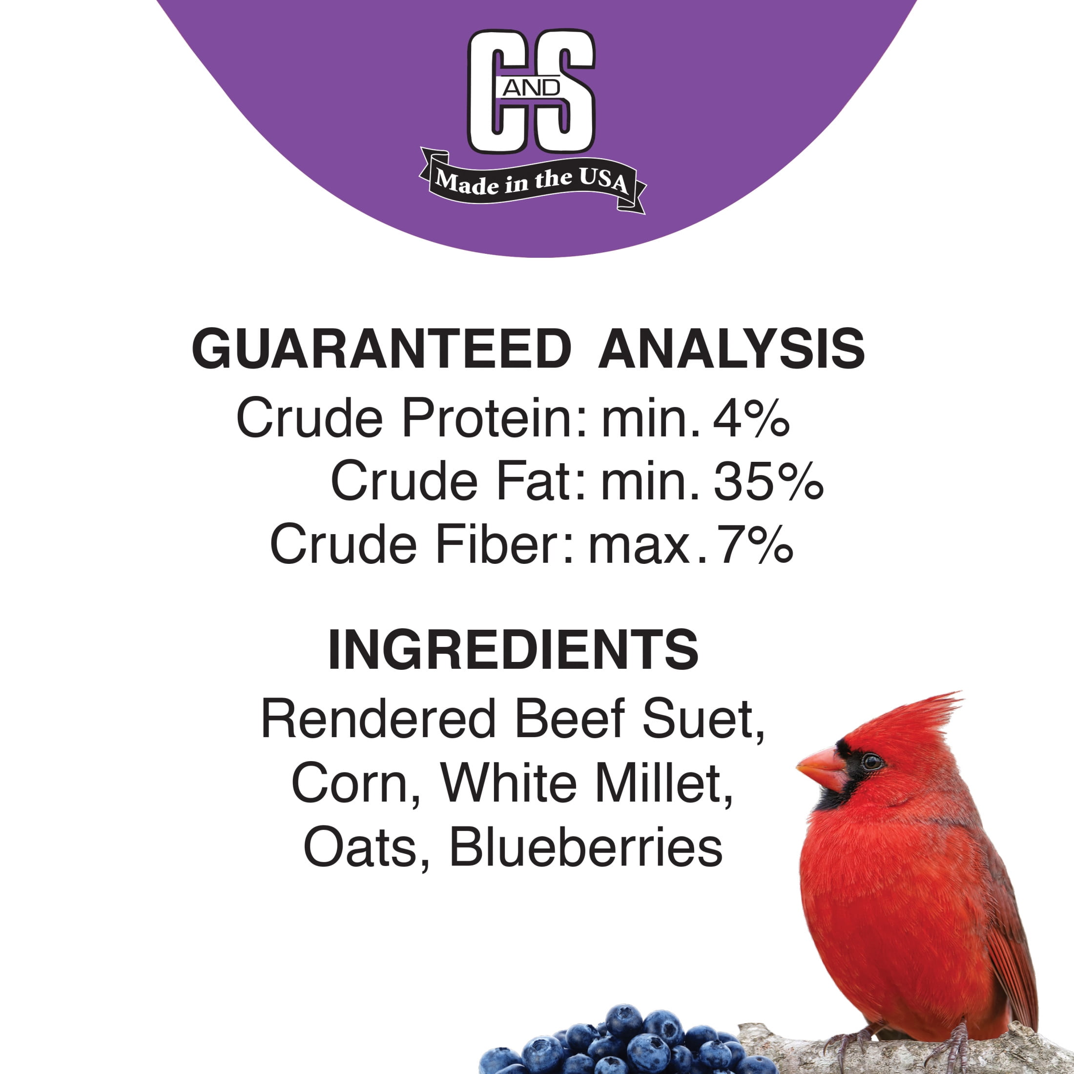 C&S Berry Treat Suet, 11.75 oz Cake, Fresh Wild Bird Food