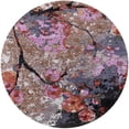 thumbnail image 1 of Ahgly Company Indoor Round Mid-Century Modern Lipstick Pink Oriental Area Rugs, 6' Round, 1 of 6