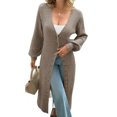 thumbnail image 4 of Spring Fall Women Long Sleeve Button Down Casual Long Knit Cardigan, 4 of 6