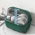 thumbnail image 3 of Yazoeia Dish Drying Rack, Multifunctional Space Saving Dish Drying Box Drying Rack Dish Bowl Drying Box Dish Rack with Cover Dish Drying Rack with Cover with Lid Cover for Kitchen (Green, 3 of 9
