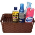 thumbnail image 2 of Small Plastic Rattan Storage Box Basket Organizer, Brown - 1 Pack, 2 of 6