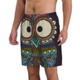 thumbnail image 2 of Balery Boho Owl Traje de Baño Estilo Hawaiano para Hombre, Shorts de Secado Rápido con Bolsillos-Large, 2 of 6