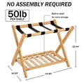 thumbnail image 4 of Semiocthome Wood Folding Luggage Rack with Shelf Sets,Wood Finish, 4 of 6