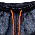 thumbnail image 4 of Mifsaly Mens Washed Denim Look Shorts 5 inch Drawstring Elastic Waist Lounge Shorts Lightweight Baggy Casual Summer Clothes Dark Blue,XXXL, 4 of 4