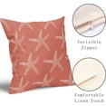 thumbnail image 3 of Coral Starfish Pillow Covers 16X16 Inch Coastal Beach Nautical Couch Pillow Cases Summer Ocean Cotton Linen Throw Pillows Set of 2 Home Decor for Living Room Bedroom Cushion Outdoor, 3 of 6