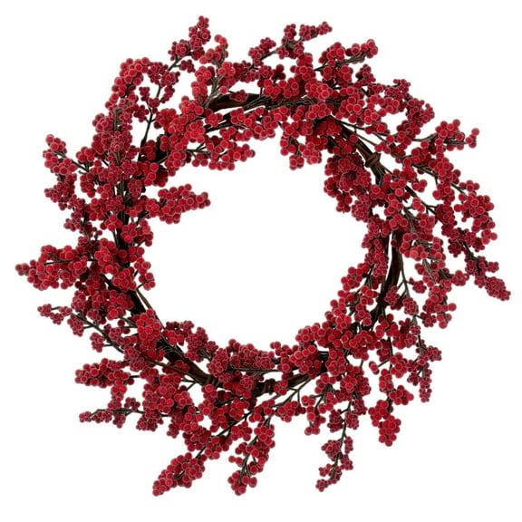 24" Red Ice Berry Wreath