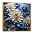 thumbnail image 2 of Designart "Muted Blue And Graceful Mums VIII" Mums Floater Framed Wall Art Prints, 2 of 5