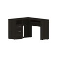 thumbnail image 2 of Raleigh L-Shaped Desk - Black 47"x41" Corner Office Desk w/ Drawers & Shelf, Particle Board, Home Office CPU Storage, Modern Design, 2 of 9