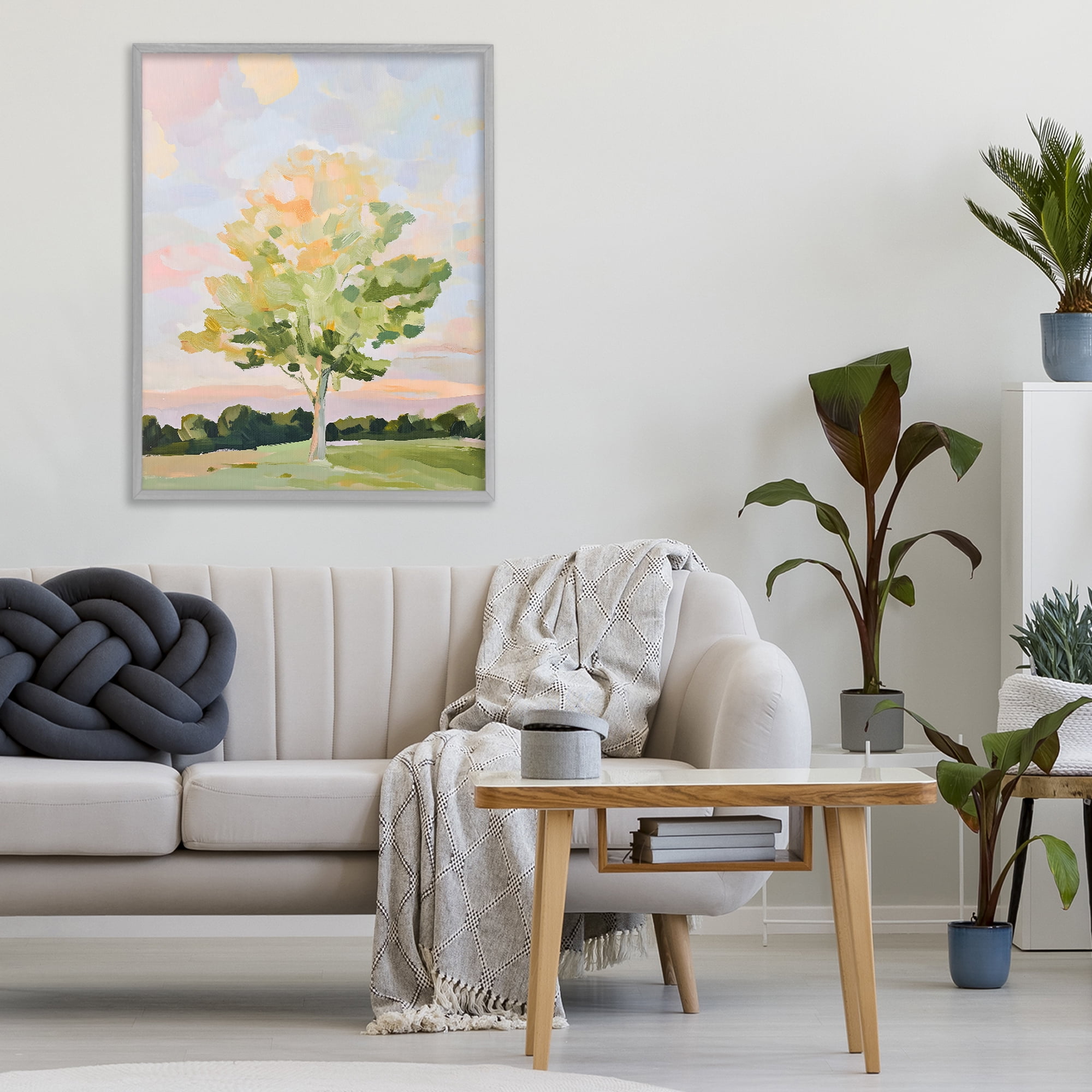 Stupell Industries Sunlit Tree Landscape Impression Gray Framed Giclee Art, design by The Prints Vibe