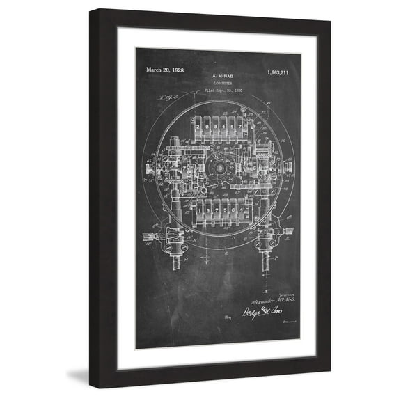 "Logometer 1920 Chalk" Framed Painting Print