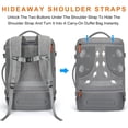 thumbnail image 4 of Lumesner Mochila de transporte extragrande de 40 l aprobada por vuelo para hombres y mujeres, Gris (Mochila con 3 cubos de embalaje), X-large, Lumesner Travel Business School - Mochila para portátil, 4 of 5