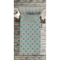 thumbnail image 3 of Ambesonne Moroccan Quilted Bedspread Set 2 Pcs, Ornament, Twin Size, Dark Blue Orange, 3 of 3