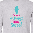 thumbnail image 3 of Inktastic I'm Not Always This Sweet, Ice Cream - Blue Pink Long Sleeve Youth T-Shirt, 3 of 4