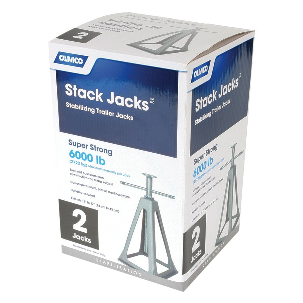Camco Olympian RV Aluminum Jack Stands, 2Pack