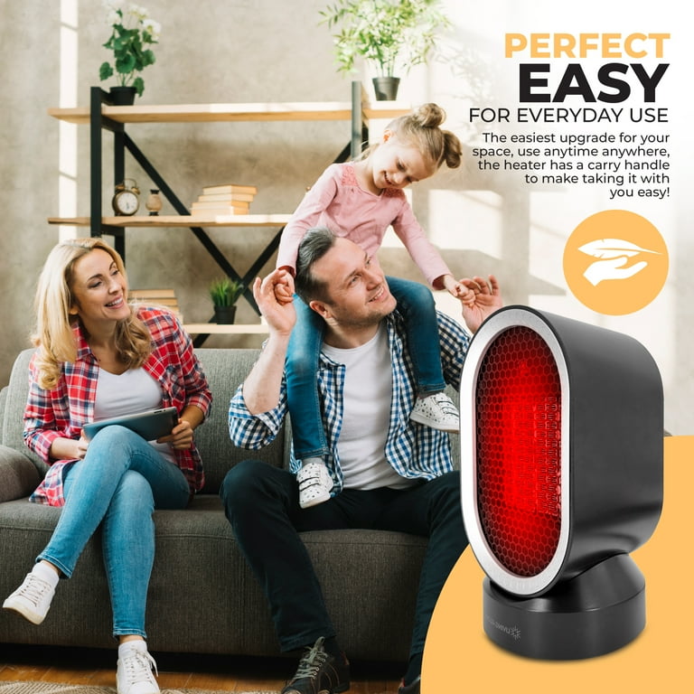 Warm-Living 600W Ceramic Tabletop Fan/Heater Combo, Blue - Walmart.com