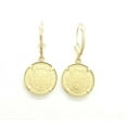 thumbnail image 4 of 14k yellow Gold coin Earrings lever Back fine gift jewelry for women 4.3g, 4 of 12