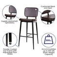 thumbnail image 2 of Flash Furniture Kenzie Collection 31"H Square Adjustable Mid Back Barstool, Brown, 2 of 7