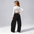 thumbnail image 2 of Landzoo Little Girls Athletic Pants Curved Leg Sweatpants With Pockets And Drawstring Fall Casual Kid Girls Baggy Trousers, 2 of 5