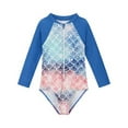 thumbnail image 3 of GYRATEDREAM Girls Rash Guard One Piece Swimsuits Long Sleeve UPF 50+ Zipper Bathing Suit Swimwear Beach Rashguard for 5-6Y, 3 of 6