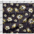 thumbnail image 2 of Soimoi Floral Print, Silk Fabric Decor Sewing Fabric By The Yard- 42 Inch WideDecorative Fabric For Shirts, Suits, Ties-Black, 2 of 5