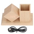 thumbnail image 1 of Pen Holder Clock Voice Control HD LED Display USB Battery Powered Wooden Digital Alarm Clock, 1 of 5