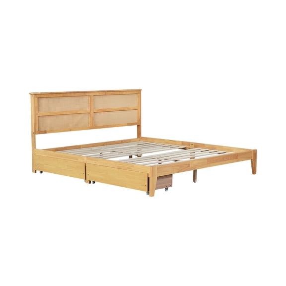 White Oak - Premium Woven Rattan Headboard - Bedroom Decorating - Blends with Interior Styles
