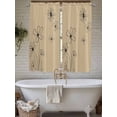 thumbnail image 4 of Black Khaki Bathroom Window Curtain, Spring Flora Light Filtering Coffee Kitchen Curtains, Bedroom Living Room Curtains 2 Panel 84"x63", 4 of 6