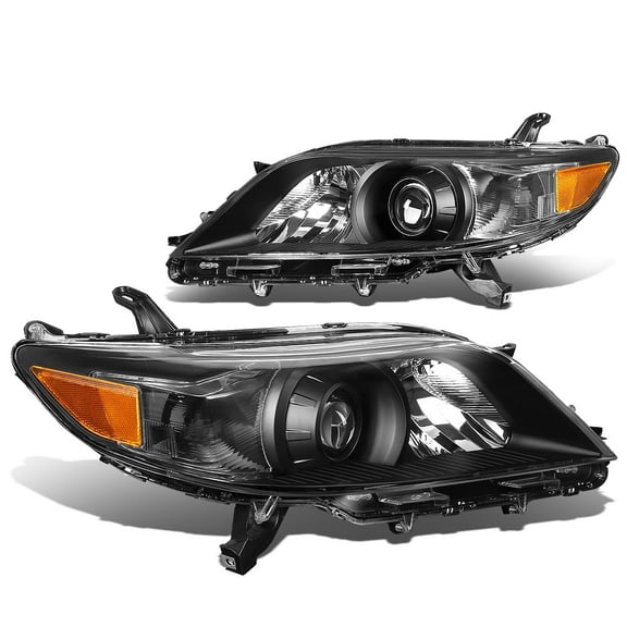 DNA Motoring For 11-20 Toyota Sienna Black Amber Corner Projector Headlight Lamps Pair