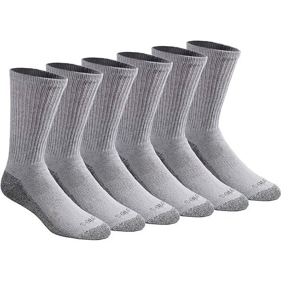 Men's Dickies 6-pack Dri-Tech Comfort Moisture-Control Crew Socks Color: Gray Size: 13-15