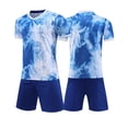 thumbnail image 3 of Weebloom Kids Boys Summer Athletic Outfit Girls Football Quick Drying Training Shirt Shorts Set Basketball Tracksuit Shorts T Shirt Sportsuit Boy Running Sports Clothes Set 7-8 Years Blue, 3 of 6