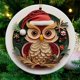 thumbnail image 4 of pstuiky Adorno navideño redondo de cerámica con forma de búho, decoración navideña para el árbol, regalo moderno para la familia, regalo de búho para Navidad, decoración navideña para el árbol., 4 of 9