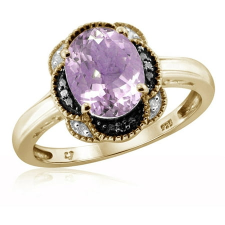 JewelersClub 1.65 Carat T.W. Pink Amethyst Gemstone and Accent Black and White Diamond Ring