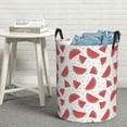 thumbnail image 5 of Picia Hand Drawn Watermelon Large Laundry Basket, Waterproof, Freestanding Laundry Hamper, Collapsible Tall Clothes Hamper with Extended Handles-Medium, 5 of 8