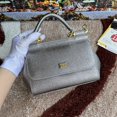 Designer Sicily Small Tote Bag Leather Top Handle Bag 20*17*7cmMetal