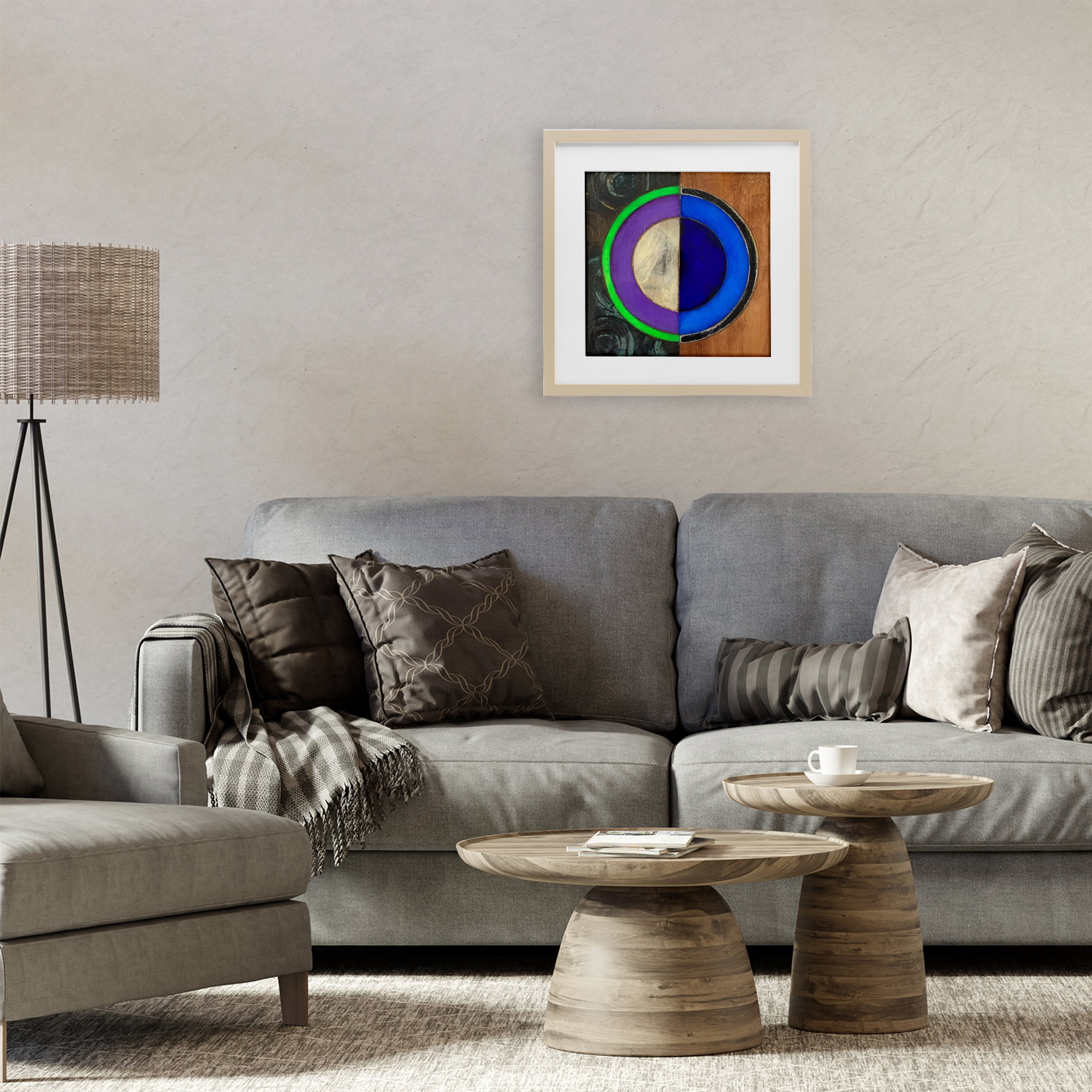 Stupell Industries Rustic Circular Balance Birch Framed Print Under Glass, design by Matthew Finger