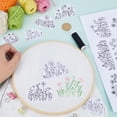 thumbnail image 3 of 2 Sheets Flowers Grass Water Soluble Embroidery Patterns Stabilizers Hand Sewing Stick and Stitch Transfers Fabric Wash Away Pre-Printed Self Adhesive for Bags Cloth Sewing Lovers, 3 of 9