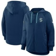 thumbnail image 4 of Women's Fanatics Deep Sea Blue Seattle Kraken Authentic Pro Rink Raglan Full-Zip Hoodie, 4 of 7