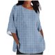 thumbnail image 2 of Fiudx Ofertas Flash Del Día Solo En Línea Blusa Holgada Estampada con Manga 3/4, Informal, a La Moda, para Mujer, 2 of 4