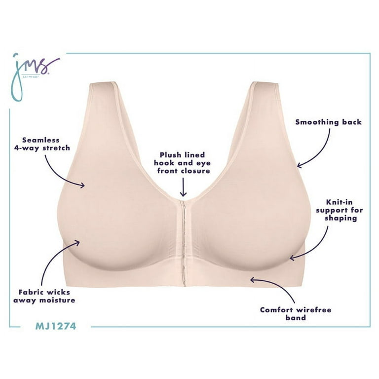 Just My Size Women's Easy-On Front Close Bra, Style MJ1T10 